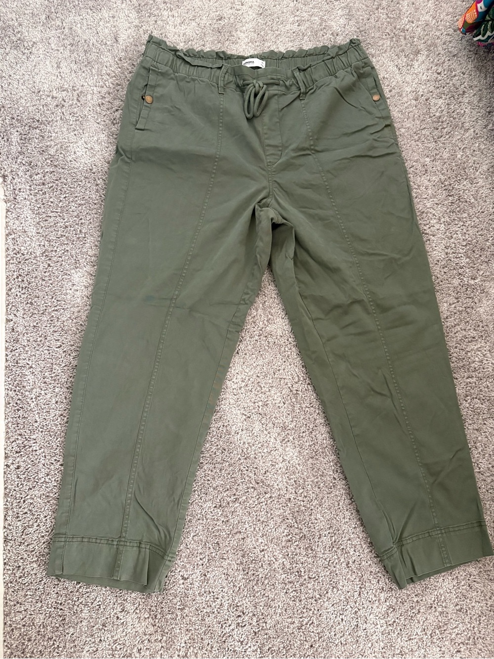 Women’s Olive Green Drawstring Casual Pants